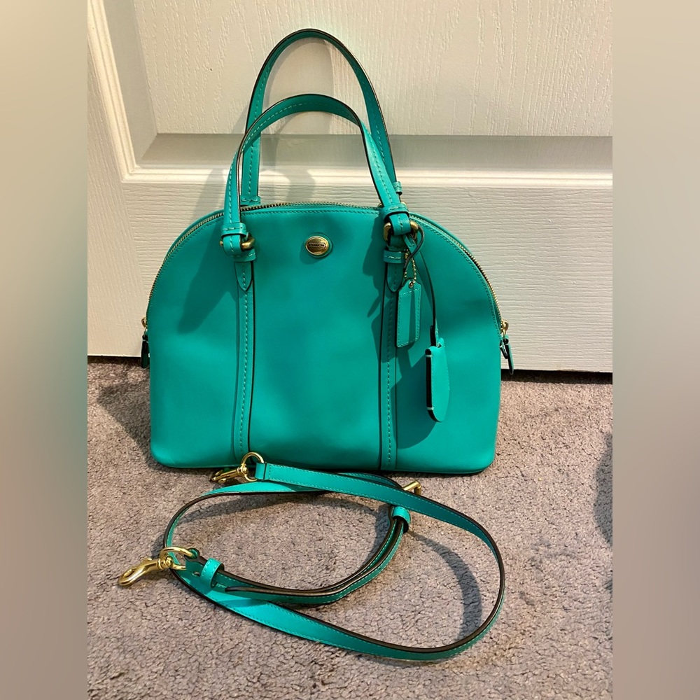 Coach Peyton Cora Domed Satchel- Green